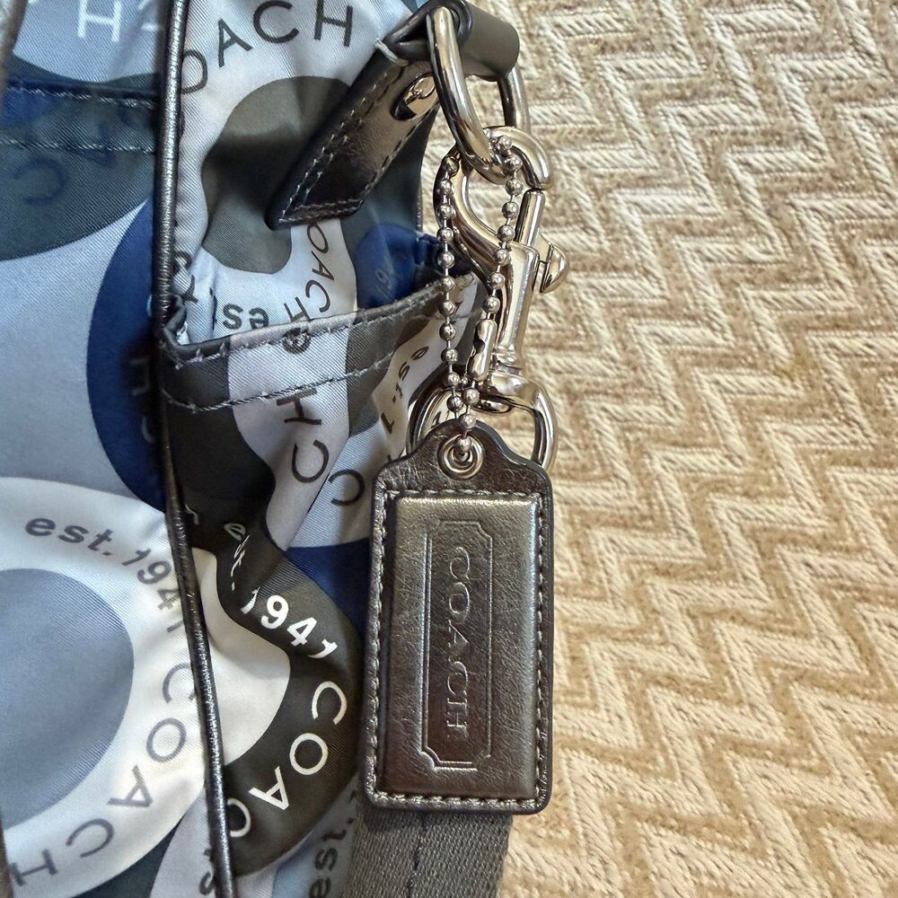Coach Signature Snaphead F18377 Blue Multifunction Diaper Baby Messenger Bag - Picture 3 of 12